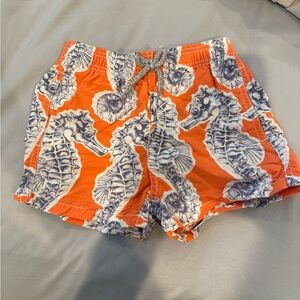Vilebrequin Orange and Blue Seahorse- kids ( boys ) Athletic Shorts
